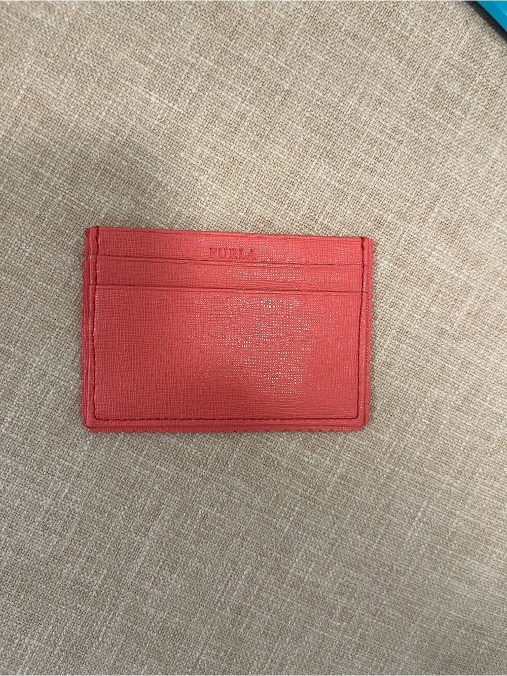 Furla Coral-Red Leather Card Holder